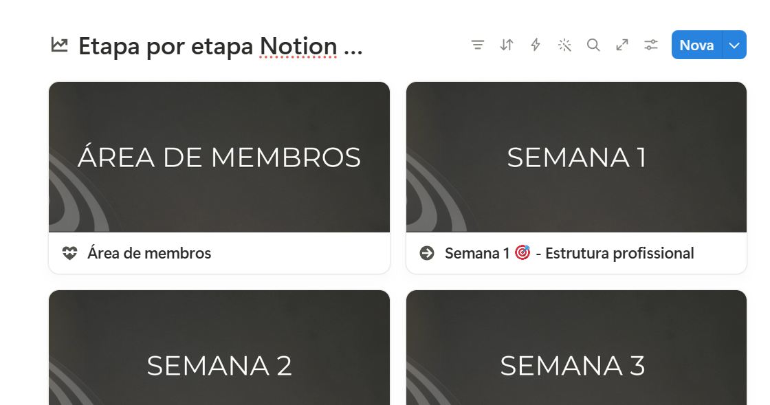 Etapas do Desafio no Notion