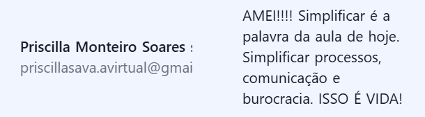 Feedback de Priscilla Monteiro Soares